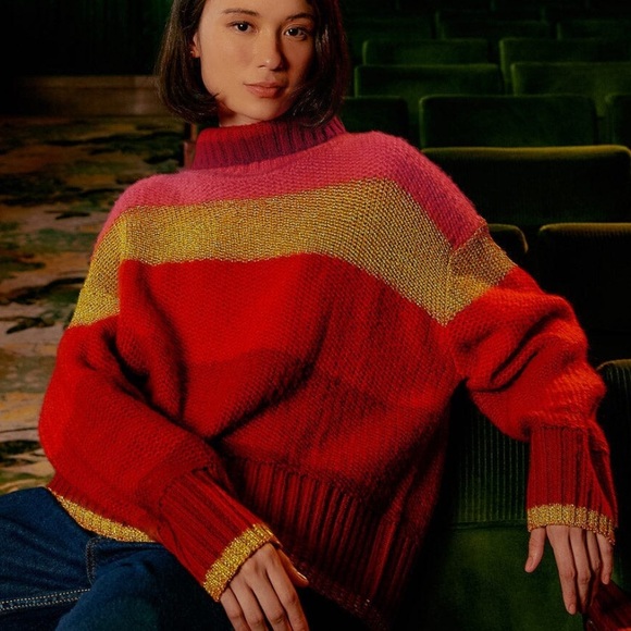 FARM Rio Sweaters - 🛍️WEEKEND SALE🛍️ Farm Rio shiny stripes knit sweater - new with tags